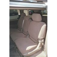 Durafit Seat Covers, Made to fit 2005-2008 Sienna LE, 8 Passenger Van, Complete 3 Row Car Seat Cover Set, Exact Fit, (with Side Impact Airbags) in Tan Velour Fabric