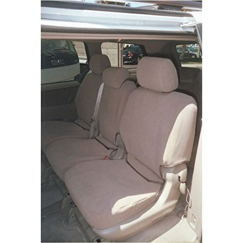  Durafit Seat Covers, Made to fit 2005-2008 Sienna LE, 8 Passenger Van, Complete 3 Row Car Seat Cover Set, Exact Fit, (with Side Impact Airbags) in Tan Velour Fabric