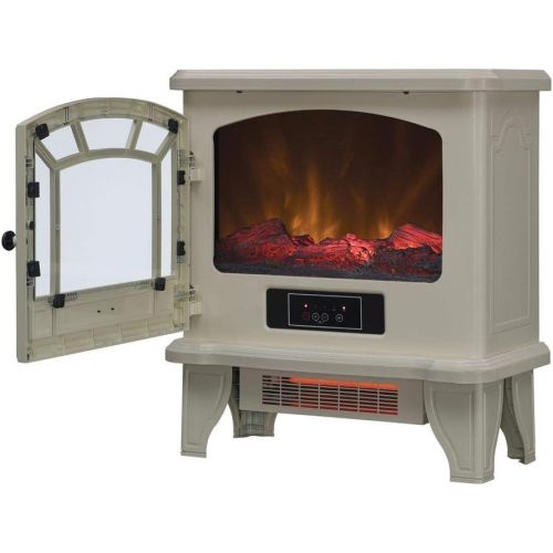  [아마존베스트]Duraflame Electric Fireplace Stove 1500 Watt Infrared Heater with Flickering Flame Effects - Cream