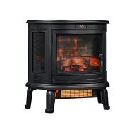 Duraflame 3D Black Curved Front, Infrared Electric Fireplace Stove with Remote Control Black Electric Portable Heater 1500W DFI-7117-01