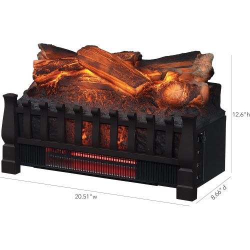  Duraflame DFI030ARU Infrared Quartz Set Heater with Realistic Ember Bed and Logs, Black