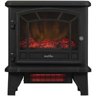 Duraflame DFI 550 22 Freestanding Infrared Quartz Fireplace Stove with Remote Control 1500W, Black