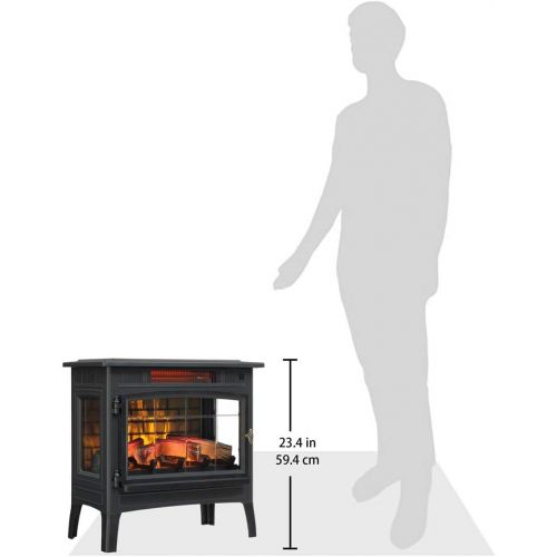  Duraflame 3D Infrared Electric Fireplace Stove with Remote Control Portable Indoor Space Heater DFI 5010 (Black)