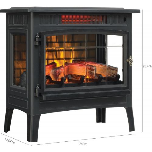  Duraflame 3D Infrared Electric Fireplace Stove with Remote Control Portable Indoor Space Heater DFI 5010 (Black)