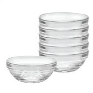 Duralex Made In France Lys Stackable Clear Bowl, 3.5-Inch, Set of 6: Kitchen & Dining