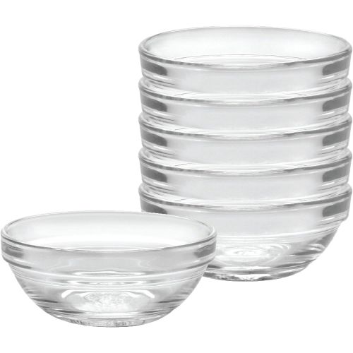  Duralex Made In France Lys Stackable Clear Bowl, 3.5-Inch, Set of 6: Kitchen & Dining