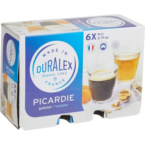  [아마존베스트]Duralex Made In France Picardie Clear Tumbler, Set of 6, 3-1/8 Ounce