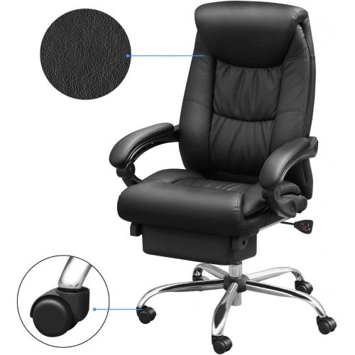  [아마존 핫딜] [아마존핫딜]Duramont Reclining Office Chair with Lumbar Support - High Back Executive Chair - Thick Seat Cushion - Ergonomic Adjustable Seat Height and Back Recline - Desk and Task Chair