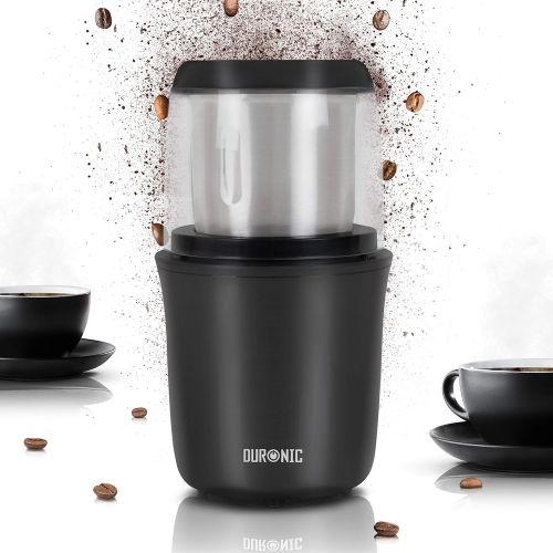  Duronic CG250 Kaffeemuehle/elektrische Gewuerzmuehle - abnehmbarer Behalter  75g Fassungsvermoegen  250W  Edelstahlklingen - Kaffee | Nuesse | Gewuerze | Krauter | Getreide | Trockenf