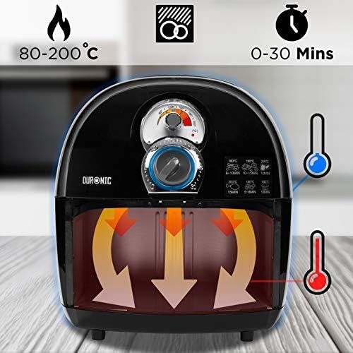  Duronic AF1/B Hot Air Fryer with Ventilation technologyfor healthy fat + Free Recipe Book