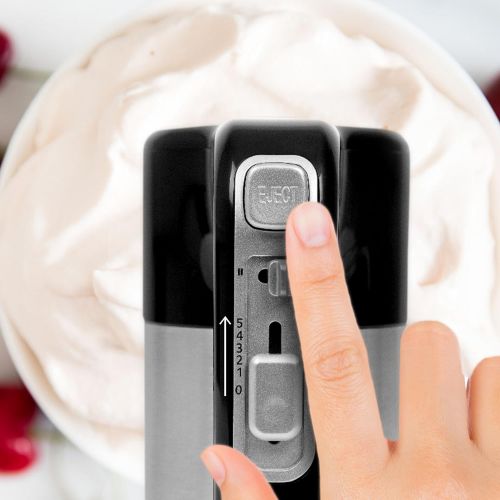  [아마존베스트]Duronic HM3 Electric Hand Mixer | 300 Watt | Storage Base | Stainless Steel | 2 Whisks | 2 Dough Hooks | Mixer | Kneading and Stirring Machine | Hand Stirrer | Ideal for Cakes, Sno