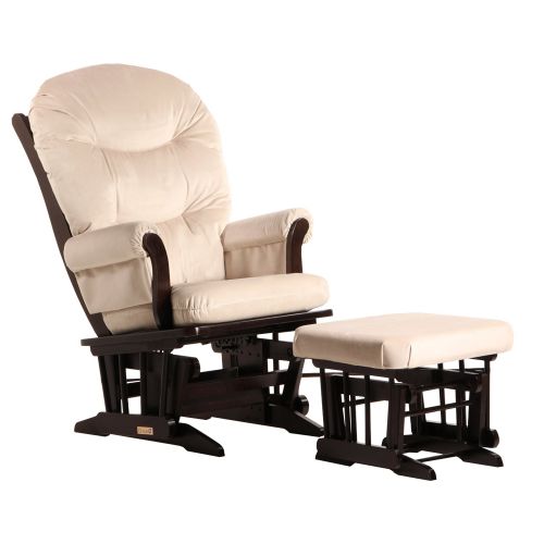  Dutailier Sleigh Glider and Ottoman Set, WhiteLight Grey