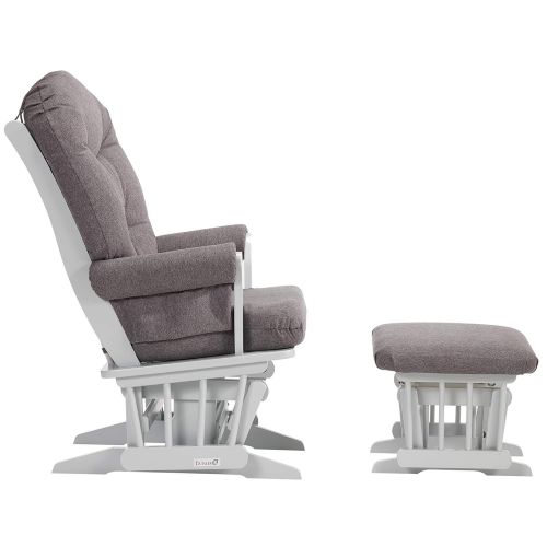  Dutailier Sleigh Glider and Ottoman Set, WhiteLight Grey