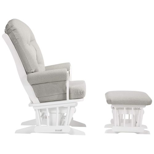  Dutailier Sleigh Glider and Ottoman Set, WhiteLight Grey