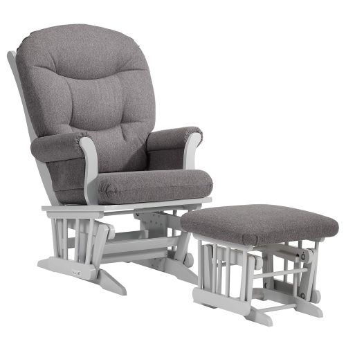  Dutailier Sleigh Glider and Ottoman Set, WhiteLight Grey