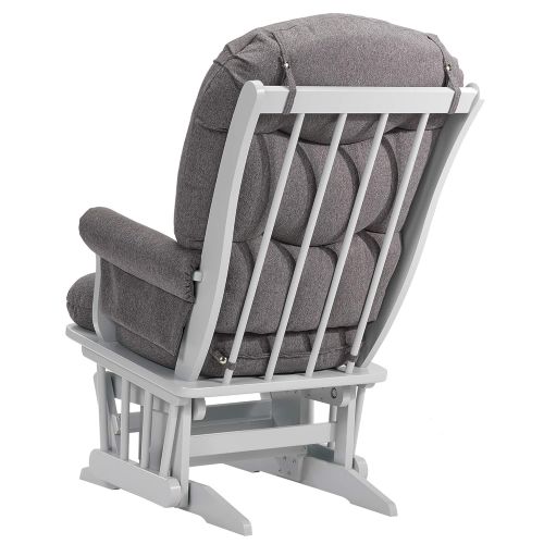  Dutailier Sleigh Glider and Ottoman Set, WhiteLight Grey