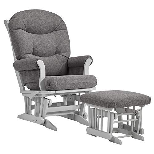  Dutailier ULTRAMOTION Glider Multi-Position Recline Sleigh and Ottoman Combo, GreyDark Grey