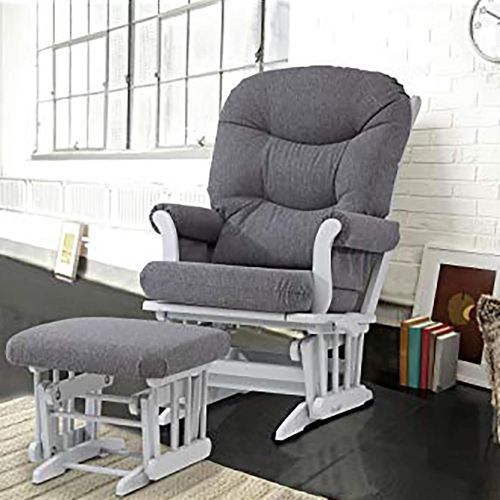  Dutailier ULTRAMOTION Glider Multi-Position Recline Sleigh and Ottoman Combo, GreyDark Grey