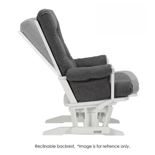  Dutailier Sleigh Glider-Multiposition, Recline and Ottoman Combo, WhiteDark Grey