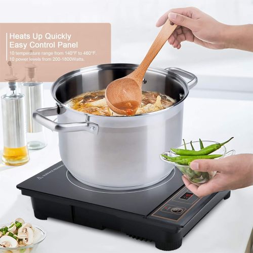  [아마존베스트]Duxtop 1800W Portable Induction Cooktop Countertop Burner, Gold 8100MC/BT-180G3