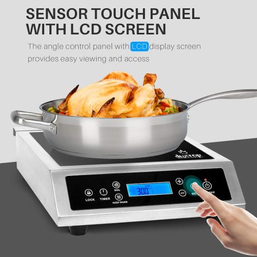  [아마존베스트]Duxtop Professional Portable Induction Cooktop, Commercial Range Countertop Burner, 1800 Watts Induction Burner with Sensor Touch and LCD Screen, P961LS/BT-C35-D