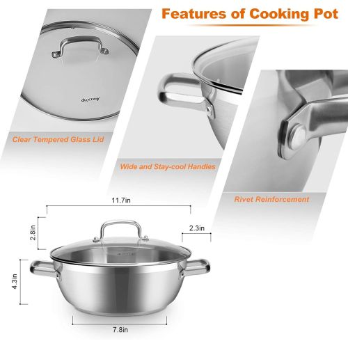  [아마존베스트]Duxtop 1800W Portable Induction Cooktop, Countertop Burner Included 5.7 Quarts Professional Stainless Steel Cooking Pot with Lid, Heavy Impact-bonded Bottom