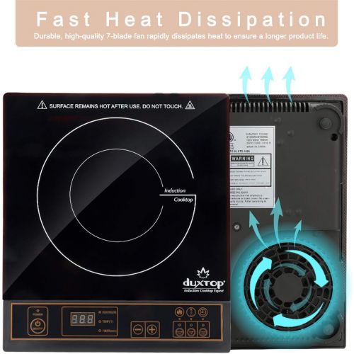  [아마존베스트]Duxtop 1800W Portable Induction Cooktop Countertop Burner, Gold 8100MC/BT-180G3