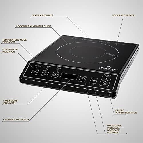  [아마존베스트]Duxtop 1800W Portable Induction Cooktop Countertop Burner, Black 9100MC/BT-M20B