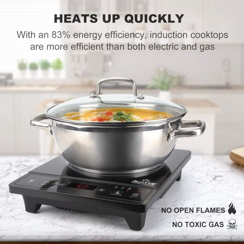  [아마존베스트]Duxtop Portable Induction Cooktop, Countertop Burner, Induction Burner with Timer and Sensor Touch, 1800W 8500ST E210C2