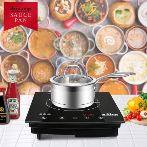  [아마존베스트]Duxtop Professional Stainless Steel Sauce Pan with Lid, Kitchen Cookware, Induction Pot with Impact-bonded Base Technology, 1.6 Quart