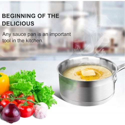  [아마존베스트]Duxtop Professional Stainless Steel Sauce Pan with Lid, Kitchen Cookware, Induction Pot with Impact-bonded Base Technology, 1.6 Quart