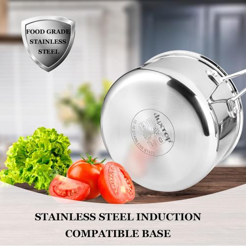  [아마존베스트]duxtop Whole-Clad Tri-Ply Stainless Steel Saucepan with Lid, 1.6 Quart, Kitchen Induction Cookware