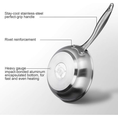  [아마존베스트]Duxtop Professional Stainless Steel Fry Pan, Induction Ready Cookware with Impact-bonded Technology, 8 Inches
