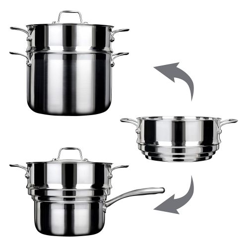  Duxtop Whole-Clad Tri-Ply Stainless Steel Induction Ready Premium Cookware 14-Pc Set