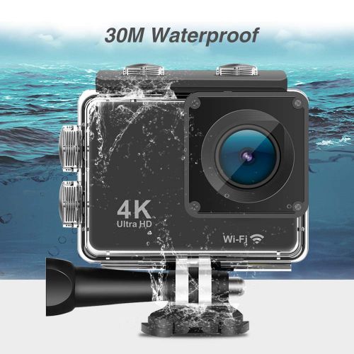  4k Action Camera Waterproof 30M Underwater Camera 2.0 inch Screen WiFi Sports Camera 16Mp DV Camcorder Ultra HD 1080P Bike Helmet Camera with 2.4 G Remote 2 Batteries DveeTech