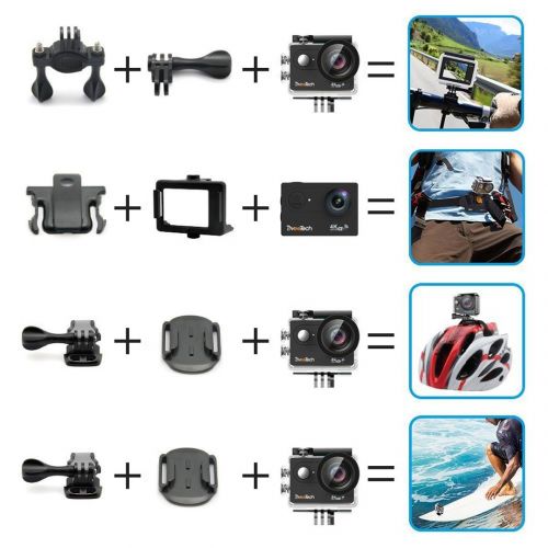  DveeTech Dveetech 4k Action Camera WiFi Waterproof 30M Sport Camera 16Mp Ultra hd 1080p Underwater DV Camcorder Action Cam with Remote 2 Batteries Bike Helmet Mounting Accessories Kit for C
