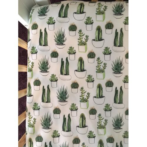  DwellDarling cactus crib sheet, cacti nursery, gender neutral nursery, modern baby bedding, succulent crib sheet, crib bedding