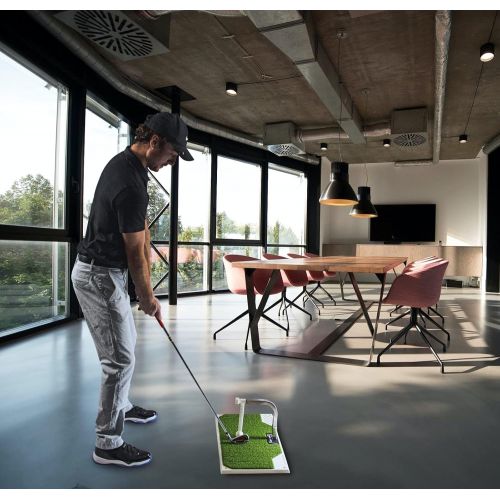  Dwelling With Pride Golf Practice Equipment - Golf Training with Irons & Clubs in Your Home Or Office - Golf Trainer with 5 Height for Golf Swing - Portable & Durable Golf Training Aids Swing