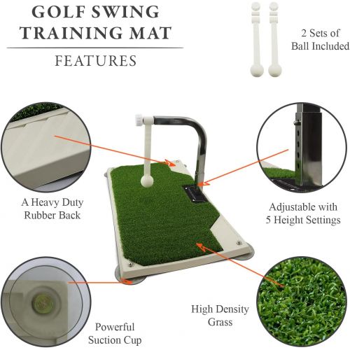  Dwelling With Pride Golf Practice Equipment - Golf Training with Irons & Clubs in Your Home Or Office - Golf Trainer with 5 Height for Golf Swing - Portable & Durable Golf Training Aids Swing