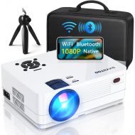 Dxyiitoo Native 1080P Projector with WiFi and Two-Way Bluetooth, Full HD Movie Projector for Outdoor Movies, 300 Display Projector 4k Home Theater, Compatible with iOS/Android/PC/XBox/PS4/T