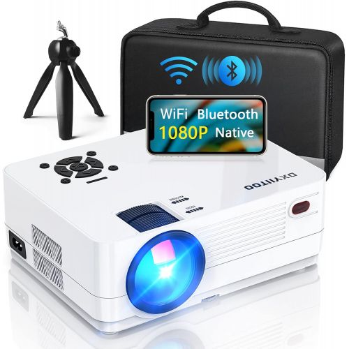  Dxyiitoo Native 1080P Projector with WiFi and Two-Way Bluetooth, Full HD Movie Projector for Outdoor Movies, 300 Display Projector 4k Home Theater, Compatible with iOS/Android/PC/XBox/PS4/T