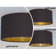 /DyankoffShop Gold mirror, gold brush,gold matt,Handmade black Pendant lamp,Hanging lamp,Ceiling lamp,drum.hand rolled,lightshade, metalic foil