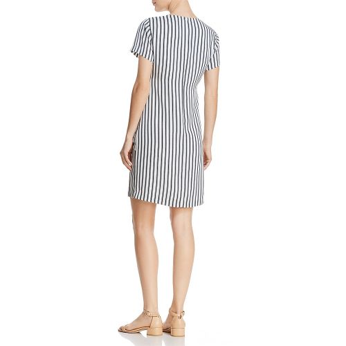  Dylan Gray Striped Tie-Front Dress