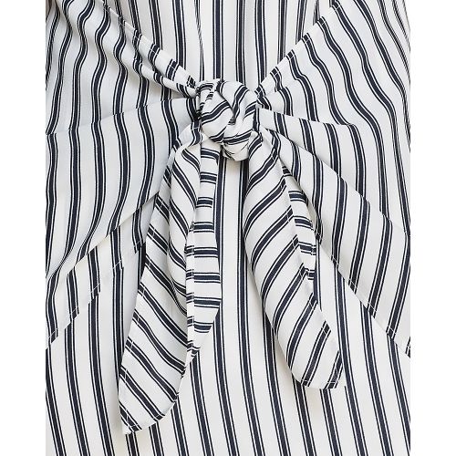  Dylan Gray Striped Tie-Front Dress