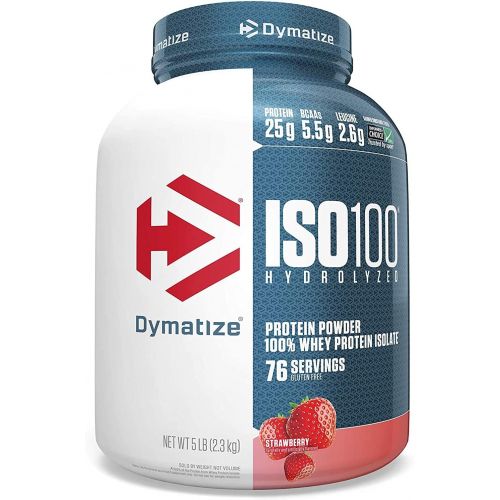  Dymatize ISO 100 Whey Protein Powder Isolate, Birthday Cake, 5 lbs