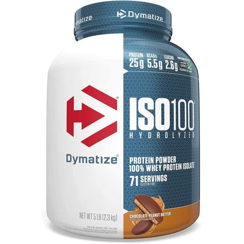  Dymatize ISO 100 Whey Protein Powder Isolate, Birthday Cake, 5 lbs