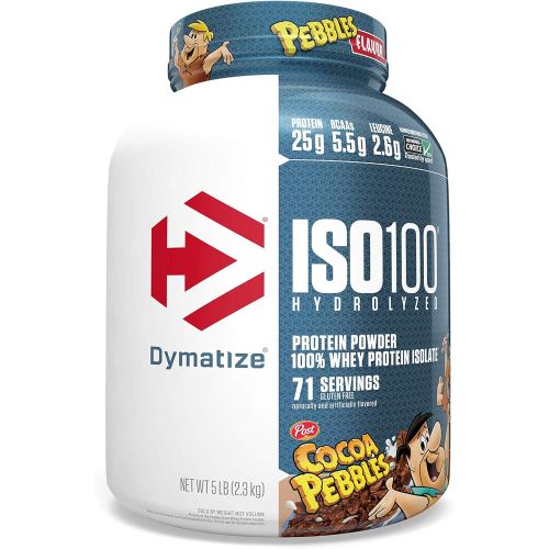  Dymatize ISO 100 Whey Protein Powder Isolate, Birthday Cake, 5 lbs