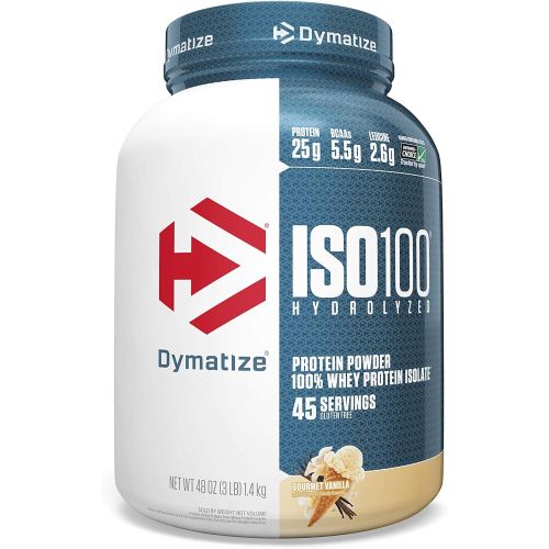  Dymatize ISO 100 Whey Protein Powder Isolate, Birthday Cake, 5 lbs