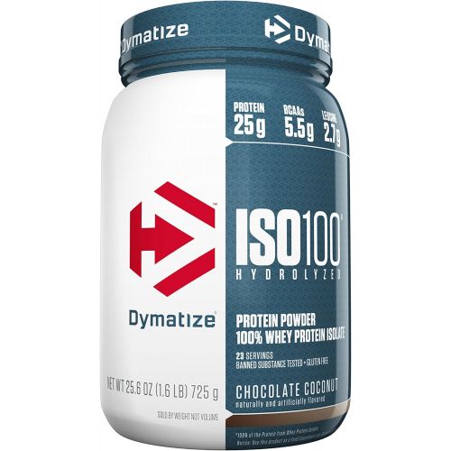  Dymatize ISO 100 Whey Protein Powder Isolate, Birthday Cake, 5 lbs