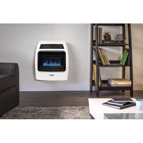  Dyna-Glo BFSS20NGT-2N 20,000 BTU Natural Gas Blue Flame Thermostatic Vent Free Wall Heater, White